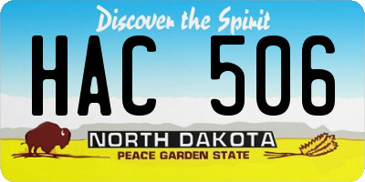 ND license plate HAC506