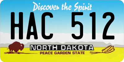 ND license plate HAC512