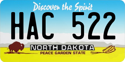 ND license plate HAC522