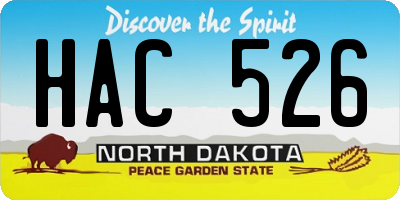 ND license plate HAC526