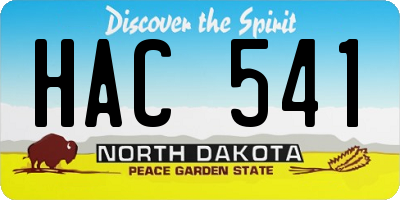 ND license plate HAC541