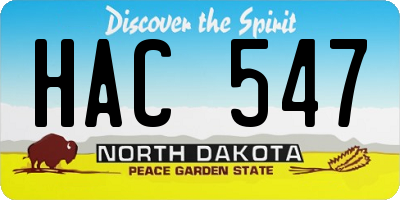 ND license plate HAC547