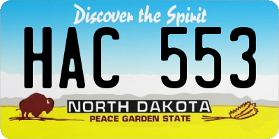 ND license plate HAC553