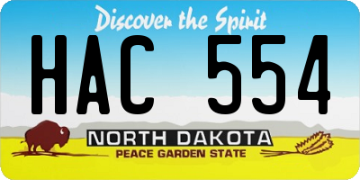 ND license plate HAC554