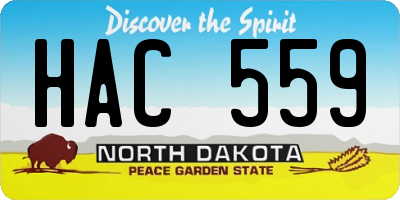ND license plate HAC559