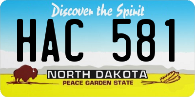 ND license plate HAC581