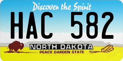 ND license plate HAC582