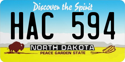 ND license plate HAC594