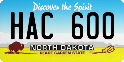 ND license plate HAC600