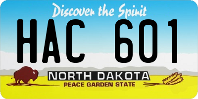 ND license plate HAC601