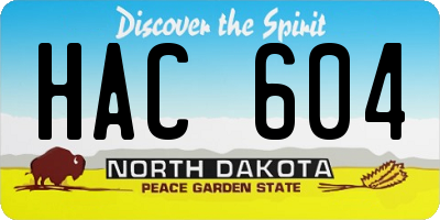 ND license plate HAC604