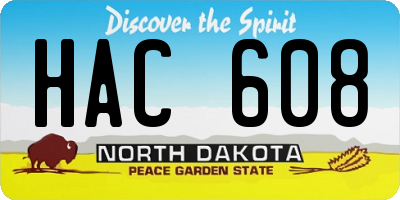 ND license plate HAC608