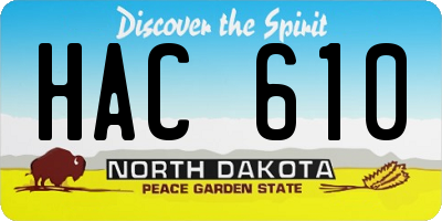 ND license plate HAC610