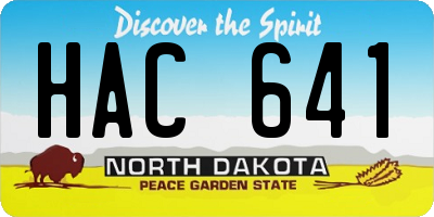ND license plate HAC641