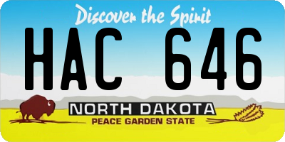 ND license plate HAC646