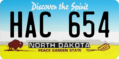 ND license plate HAC654