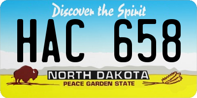 ND license plate HAC658