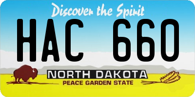 ND license plate HAC660