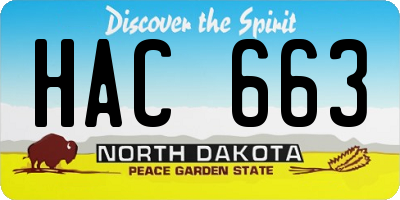 ND license plate HAC663