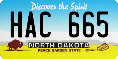 ND license plate HAC665