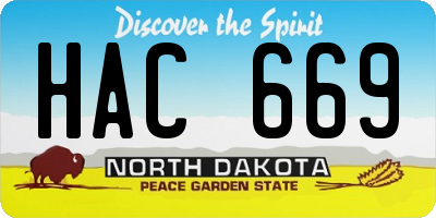 ND license plate HAC669