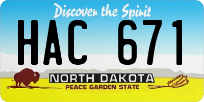 ND license plate HAC671