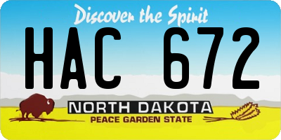 ND license plate HAC672