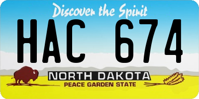 ND license plate HAC674