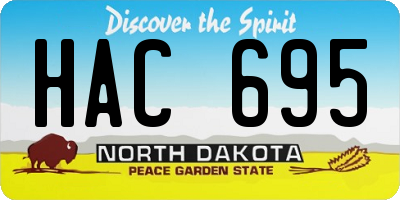 ND license plate HAC695