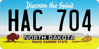 ND license plate HAC704