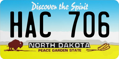 ND license plate HAC706