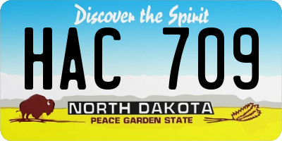 ND license plate HAC709