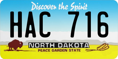 ND license plate HAC716