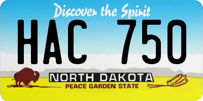 ND license plate HAC750