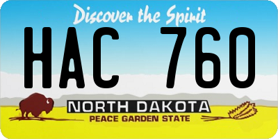 ND license plate HAC760