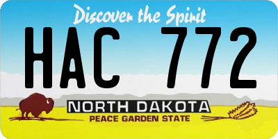 ND license plate HAC772