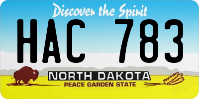 ND license plate HAC783