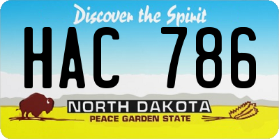 ND license plate HAC786