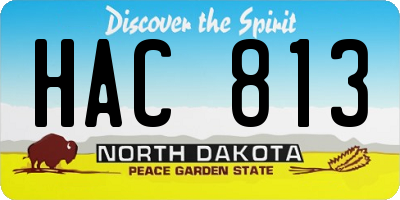 ND license plate HAC813