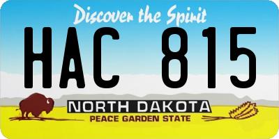 ND license plate HAC815