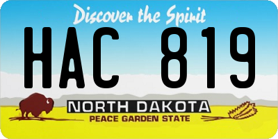 ND license plate HAC819