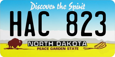 ND license plate HAC823