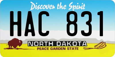 ND license plate HAC831