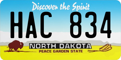 ND license plate HAC834