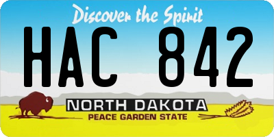 ND license plate HAC842