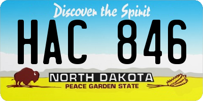 ND license plate HAC846