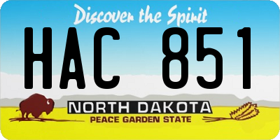 ND license plate HAC851