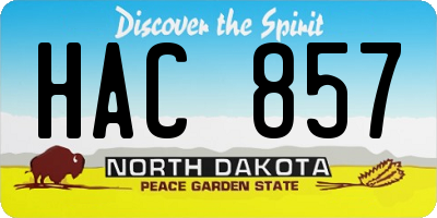ND license plate HAC857