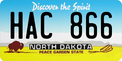 ND license plate HAC866