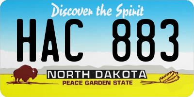 ND license plate HAC883